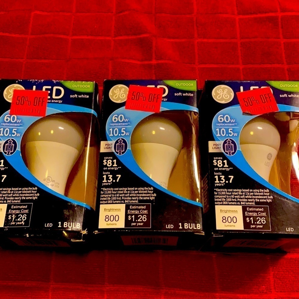 GE LED Outdoor Soft White Light Bulbs  60 Watt Household Lighting